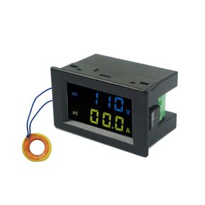 AC Voltage Current Meter, AC 80-300V 100A Digital Voltmeter Ammeter, LCD Dual Display Voltage Amperage Gauge, Mini Volt Amp Panel Monitor Tester Indicator - with Current Transformer CT