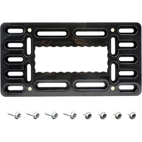 License Plate Bracket,Front/Back License Plate Mounting Bracket, Universal Bumper Car Tag Frame Mount Adapter with 4 Screws & 4 Bolts for All Type Vehicles, Truck, SUV, Pickup, Bus, Trailer