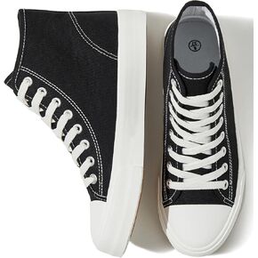 Uoidru High Top Sneakers for Women Canvas Shoes White Canvas High Tops Women Casual Shoes Lace Up Fashion Sneakers