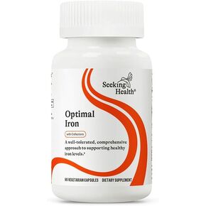 Seeking Health Optimal Iron - Supplement Supports Iron Metabolism & Aids Utilization - Formula with Vitamin C & Riboflavin to Support Absorption - 90 Capsules