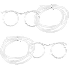 Tenalleys 2 Pcs Silly Novelty Loop Straw Glasses, Fun Loop Eye Straws Reusable Eyeglasses Straw for Parties Birthday, DIY Fun Activities, Kids Party, Annual Meeting