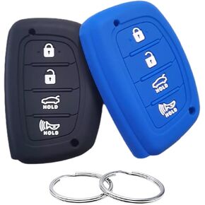 Silicone Rubber Key Fob Cover Compatible with 2016-2021 Hyundai Elantra Elantra GT Ioniq Sonata Tucson SY5MDFNA433(not for Keys with Eject / flip / fold Buttons)
