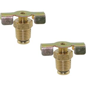 2PCS 1/4 Inch Air Valve Air Compressor Drain Valve Air Tank Valve Air Compressor Part Water Line Adapter Copper Drain Valve Suitable for Air Compressor Air Tank Water Tank and Air Bottle