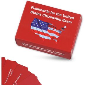 2024 US Citizenship Flash Cards, 3.74 x 2.6 x 1.7 Inch Naturalization Test Study Guide American Civics 100 USCIS Questions Answers Flashcards