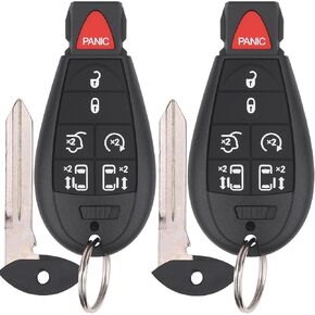 Key Fob Entry Remote Control Key Compatible with 2008-2016 Chrysler Town and Country, 2008-2020 Dodge Grand Caravan, Replacement for M3N5WY783X IYZ-C01C, 7 Button (Pack of 2)