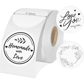 2" Wavy Circle Thermal Labels for 241BT, D520BT, 344WF Thermal Printer, 500 Labels/Roll, Gradient