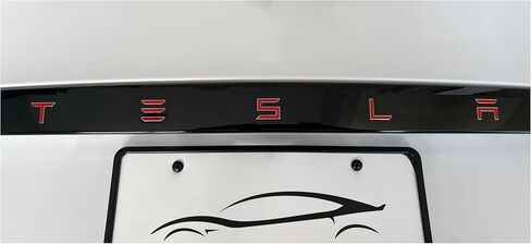 غلاف مزخرف لباب صندوق الأمتعة لسيارة Tesla Model S (من 3/2023 إلى الحالي)، غلاف قياسي، طقم مكون من قطعتين (أحمر لامع) in Kuwait