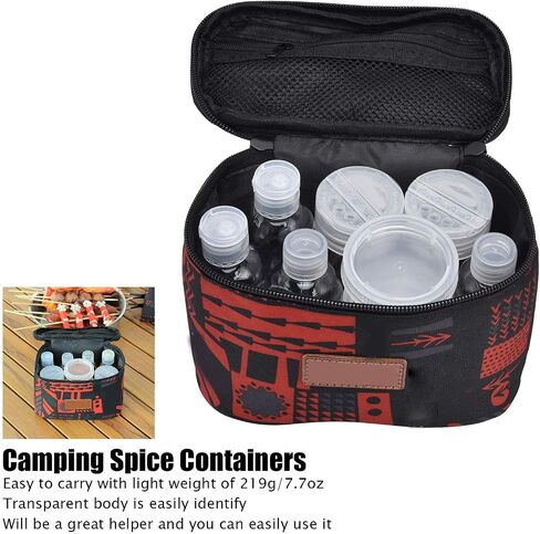 9Pc Salt & Pepper Shaker Sets -Travel Spice Kit Spice Containers for Camping Portable Spice Kit Camping Salt Pepper Shakers Camping Spice Containers Seasoning Storage with Bag [7-10 Days Logistics] in Saudi Arabia