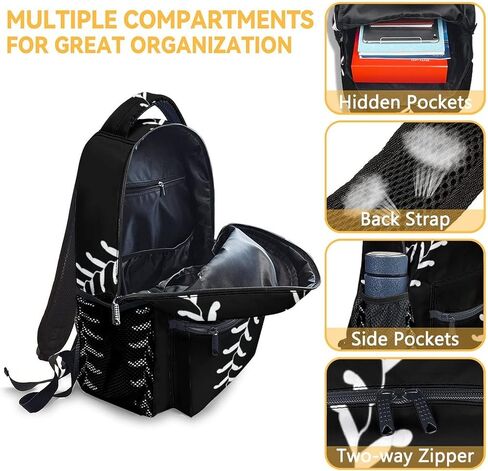 Baseball Backpack with Lunch Box and Pencil Case Set, 3 in 1 Matching Boys Black Backpacks Combo, Cool Bookbag and Pencil Case Bundle in Kuwait