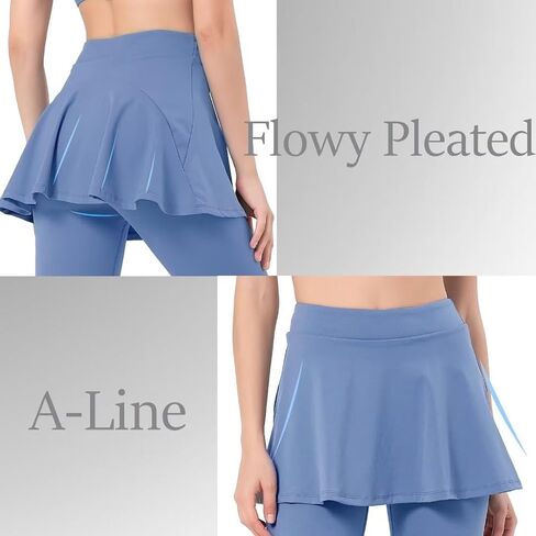 SPEED MATE Women Tennis Skirted Leggings with Pockets Athletic Pleated Skirts with Leggings Workout Active Golf Skort in Kuwait
