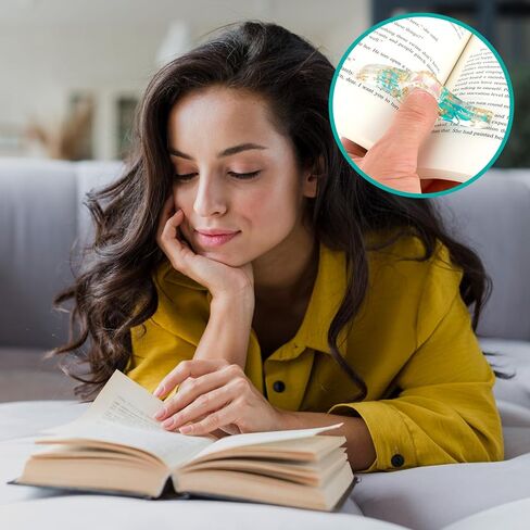 حامل صفحة الكتاب للقراءة، عبوتان من راتنج الزهور المجففة، إشارة مرجعية شفافة للإبهام، حامل صفحة الإبهام الشفاف، ملحقات كتب مخصصة هدايا لدودة الكتب، محبي القراءة، الطلاب، النساء in Saudi Arabia