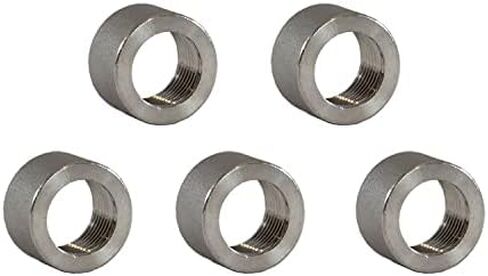 3/8" (.375") - 5 Pack - in Inch NPT 316 Stainless Steel Threaded Half Coupling Weld On Pipe Tube Bung Fitting SS for Home Brewing, Automotive, Industrial, Aerospace in Saudi Arabia