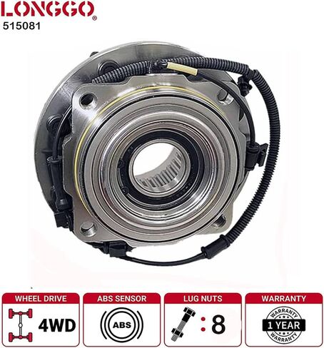 515081 محمل العجلة الأمامية الممتازة ومجموعة المحور لـ F-250 Super Duty | F-350 سوبر ديوتي SRW | السنوات 2005 2006 2007 2008 2009 2010 | لموديلات الدفع الرباعي 4x4 | 8 العروة مع ABS in Kuwait