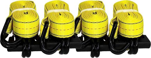 HFS(R) 4PC 1-1/2" x 15 ft Heavy Duty Ratchet Cargo Tie Down Straps 3000lbs Dual J-Hooks in Kuwait