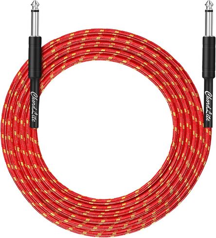 Premium Guitar Cable 10Ft,Basics TS Instrument Cable,1/4 Noise Free and Long-Lasting Guitar Cord for Electric Guitar/Bass and Keyboard (Right Angle to Straight, 10FT) in Saudi Arabia