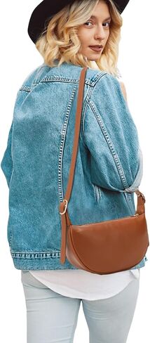 Barsine Small Cross Body Purse Vegan Leather Women's Crossbody Handbags Crescent Shoulder Bag in Saudi Arabia
