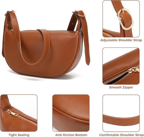 Barsine Small Cross Body Purse Vegan Leather Women's Crossbody Handbags Crescent Shoulder Bag in Saudi Arabia