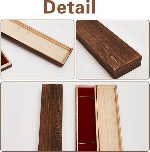 2 PCS Long Wooden Box 11.8 x 3 x 1.2 Inch Wood Jewelry Chain Necklace Gift Box Bracelet Storage Case Rustic Rectangle Pencil Box Storage Box for Crafting Making Jewelry Box Holiday Birthday Gift in Saudi Arabia