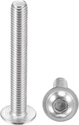 مسامير غطاء مقبس رأس ذات حواف من uxcell، برغي محرك مقبس سداسي M8x60mm، 304 مسامير تثبيت من الفولاذ المقاوم للصدأ، برغي آلة ملولب بالكامل 10 قطع in Kuwait