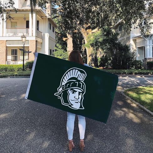 Desert Cactus Michigan State University Flag Spartans MSU Flag Banners 100% Polyester Indoor Outdoor 3x5 feet Flags (Style 5) in Saudi Arabia