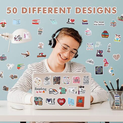 100 قطعة من ملصقات القراءة المقاومة للماء ملصقات تحفيزية للكتب العتيقة وملصقات الدراسة للكمبيوتر والأمتعة والجيتار والكمبيوتر المحمول وزجاجة المياه والثلاجة والسيارة والدراجة والدراجة in Saudi Arabia