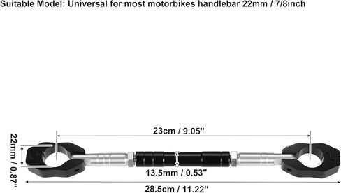 X AUTOHAUX Universal 2 Set 22mm Aluminum Alloy Motorcycle Balance Bar Crossbar Handlebar Motorbike Reinforce Lever Accessories Black in Saudi Arabia