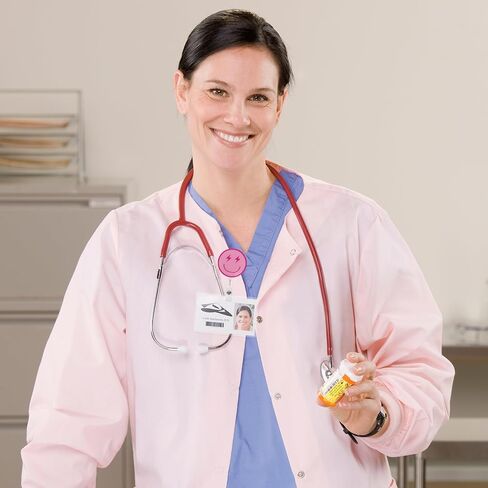 Whaline 8 قطع Preppy Nurse Badge Reel مع مقاطع وسلك قابل للسحب وردي أصفر أزرق معرف شارة بكرة ابتسامة وجه نجمة اسم العلامة 8 تصاميم حامل شارة لمستلزمات المستشفيات والمدارس المكتبية in Saudi Arabia
