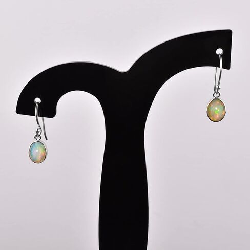 Natural Real Ultra Fire Ethiopian Opal Stone Dangle Drop Earrings for Women, October Birthstone, Bridal Handmade Wedding Jewelry Gift for Brides, 925 Sterling Silver Earrings for Gifts in Saudi Arabia