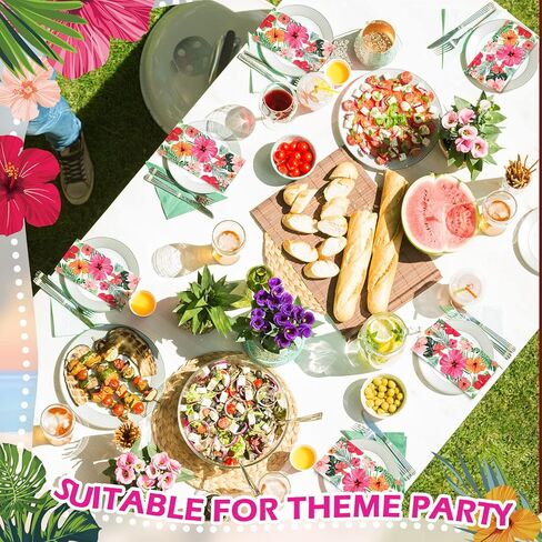 200 Pack Hawaiian Guest Napkins Tropical Luau Party Supplies Summer Floral Dinner Towels Disposable Fancy Hand Towels Decorative Flower Bathroom Napkins for Wedding Birthday Party in Saudi Arabia