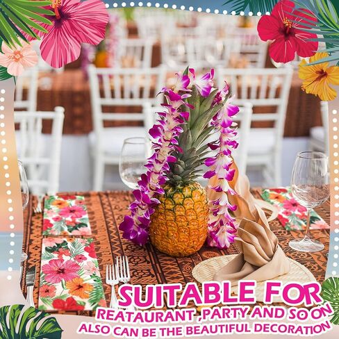 200 Pack Hawaiian Guest Napkins Tropical Luau Party Supplies Summer Floral Dinner Towels Disposable Fancy Hand Towels Decorative Flower Bathroom Napkins for Wedding Birthday Party in Saudi Arabia