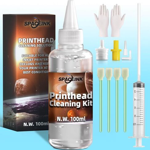 Printhead Cleaning kit for Epson Printer, Printer Cleaning Kit for HP, Print Head Cleaning Kit for Canon, Printer Nozzle Cleaning Kit for Brothe, Cleaning fluid for all inkjet printers in Saudi Arabia