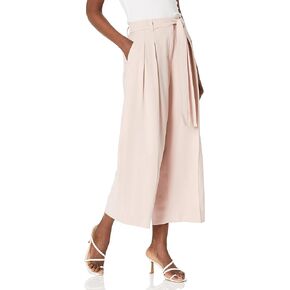 بنطال BCBGMAXAZRIA النسائي ذو الساق الواسعة ورباط الخصر