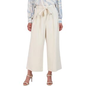 BCBGMAXAZRIA Women's Wide Leg Waist Tie Cropped Pants