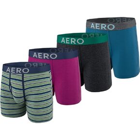 AEROPOSTALE Mens Boxer Briefs- 4 Pack Cotton Stretch Boxer Briefs Underwear