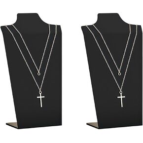 Necklace Display Stand,Necklace Organizer Bust Holder,Acrylic Necklace Display for Selling,Black Jewelry Necklace Mannequin Rack for Girl