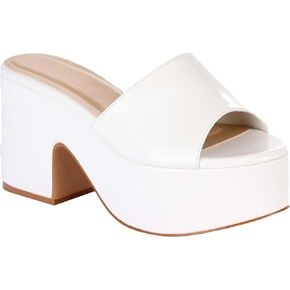 Women's White Mule Disco Shoes | Costume Shoes