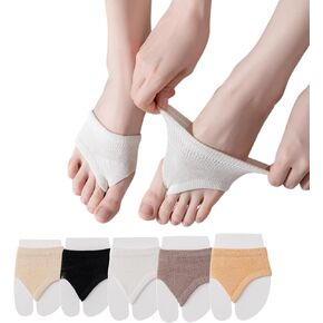 Womens Peep Toe Topper Socks Open Toe Bikini Sandal Mule Sock for Half Forefoot Liner Flip Flop Clogs 5-9