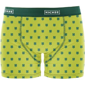 KICKEE Men’s Lucky Clover Boxer Briefs and Shorts, Mens Underwear, Lightweight and Breathable