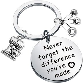 MYOSPARK Baker Keychain Baker Chef Gift Never Forget The Difference You've Made Gift for Baker Chef Pastry Maker