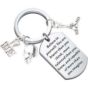 LQRI Ice Hockey Jewelry Believe in Yorself Hockey Team Keychain Field Hockey Players Player Gift
