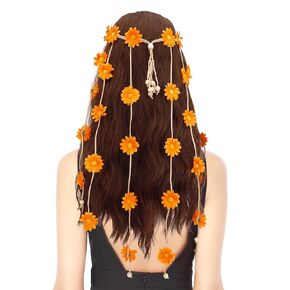 Flower Girl Headpiece, Hippie Headband with Sunflower Crown, Floral Accents and Costume Accessories
