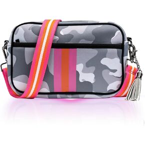 CELELA Small Crossbody Bags for Women Neoprene Bag Waterproof Messenger Bag Purses with Guitar Strap Tassel
