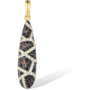 Santuzza 925 Sterling Silver Python Pattern Teardrop Pendant Spinel Cubic Zirconia Snakeskin Pattern Pendants for Women