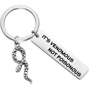 PLITI Snake Lover Gifts Snake Gifts Pet Owner Gifts It's Venomous Not Poisonous Funny Snake Key rings