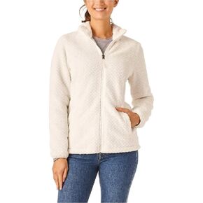 Free2B Women's Braided Butter Pile Full Zip Jacket (as1, alpha, s, regular, regular, Cream)
