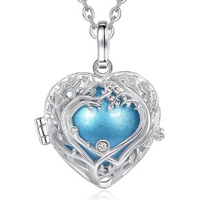 AEONSLOVE Harmony Ball Necklace Heart Angel Chime Caller, Balls 18MM Llamador De Angeles Bola Necklace Pregnancy Gifts - 30 & 45 Chains