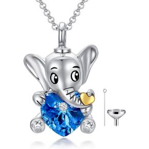 AOBOCO 925 Sterling Silver Elephant Urn Necklaces for Ashes Cremation Memorial Keepsake Jewelry Gifts for Women Girls
