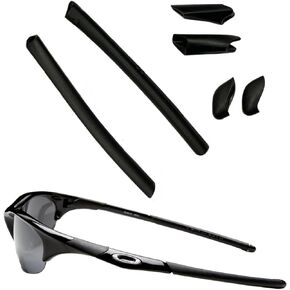 Replacement Rubber Kit Earsocks Nose Pads for Oakley Half Jacket/Half Jacket XLJ Sunglasses Frame, Black Ear Temple Sleeve Set