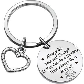 Monkey Gift Best Friend Keychain Daughter Gift Son Jewelry BFF Keychain Monkey Lover Gift