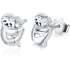 Animal Earrings 925 Sterling Silver Cute Panda/Koala/Sloth Stud Earrings Animal Jewelry Gift for Women Girls Hypoallergenic Earrings for Sensitive Ears